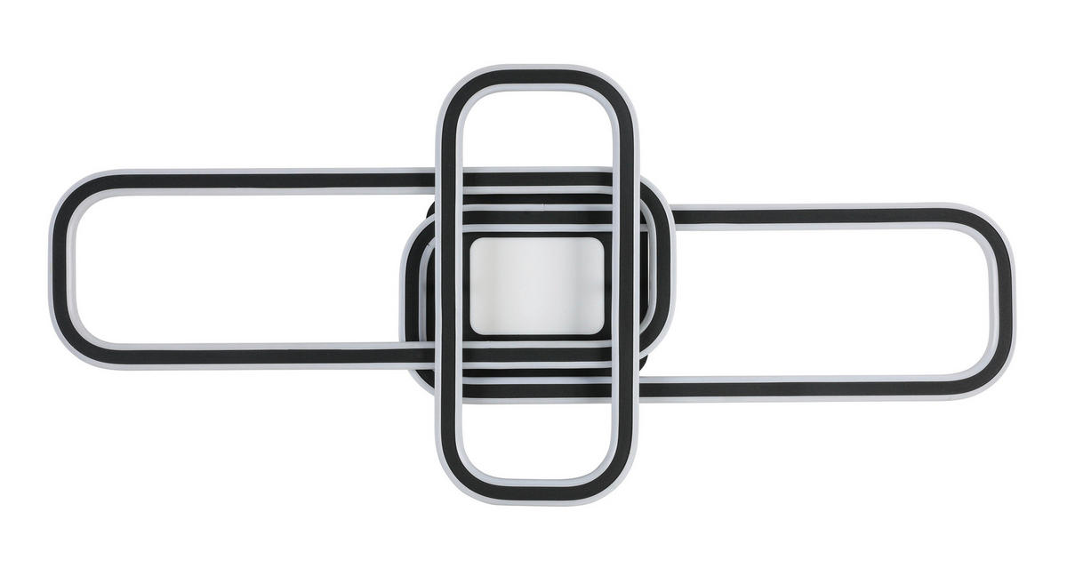 STROPNÍ LED SVÍTIDLO, 103/46/11 cm - bílá/černá, Design, kov/plast (103/46/11cm) - Novel