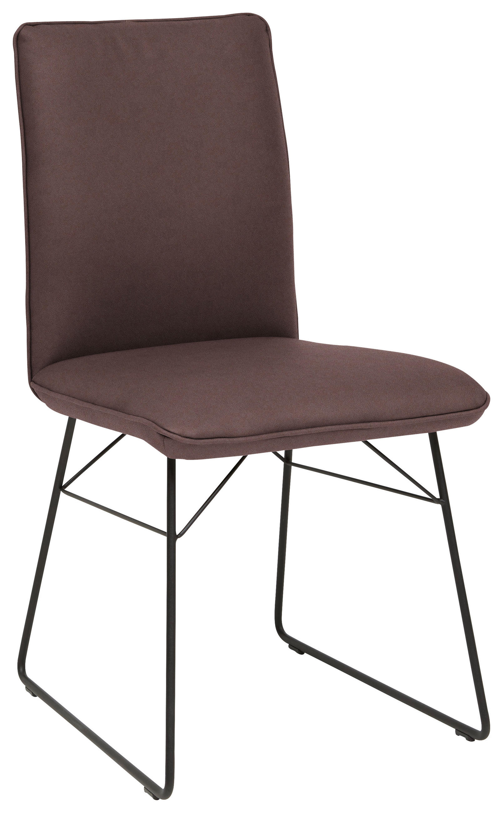 STUHL  in Stahl Mikrofaser Metall, Textil  - Dunkelbraun/Schwarz, Design, Textil/Metall (46/91/60cm) - Dieter Knoll