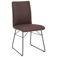 STUHL  in Stahl Mikrofaser Metall, Textil  - Dunkelbraun/Schwarz, Design, Textil/Metall (46/91/60cm) - Dieter Knoll