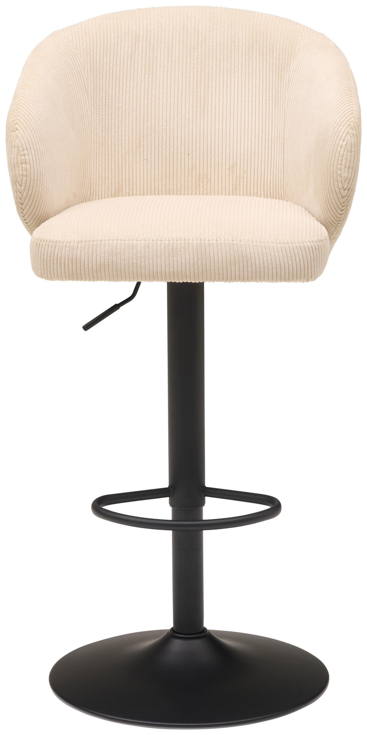 BARHOCKER Cord Schwarz, Beige Eisen  - Beige/Schwarz, KONVENTIONELL, Textil/Metall (54/91-112/52cm) - MID.YOU