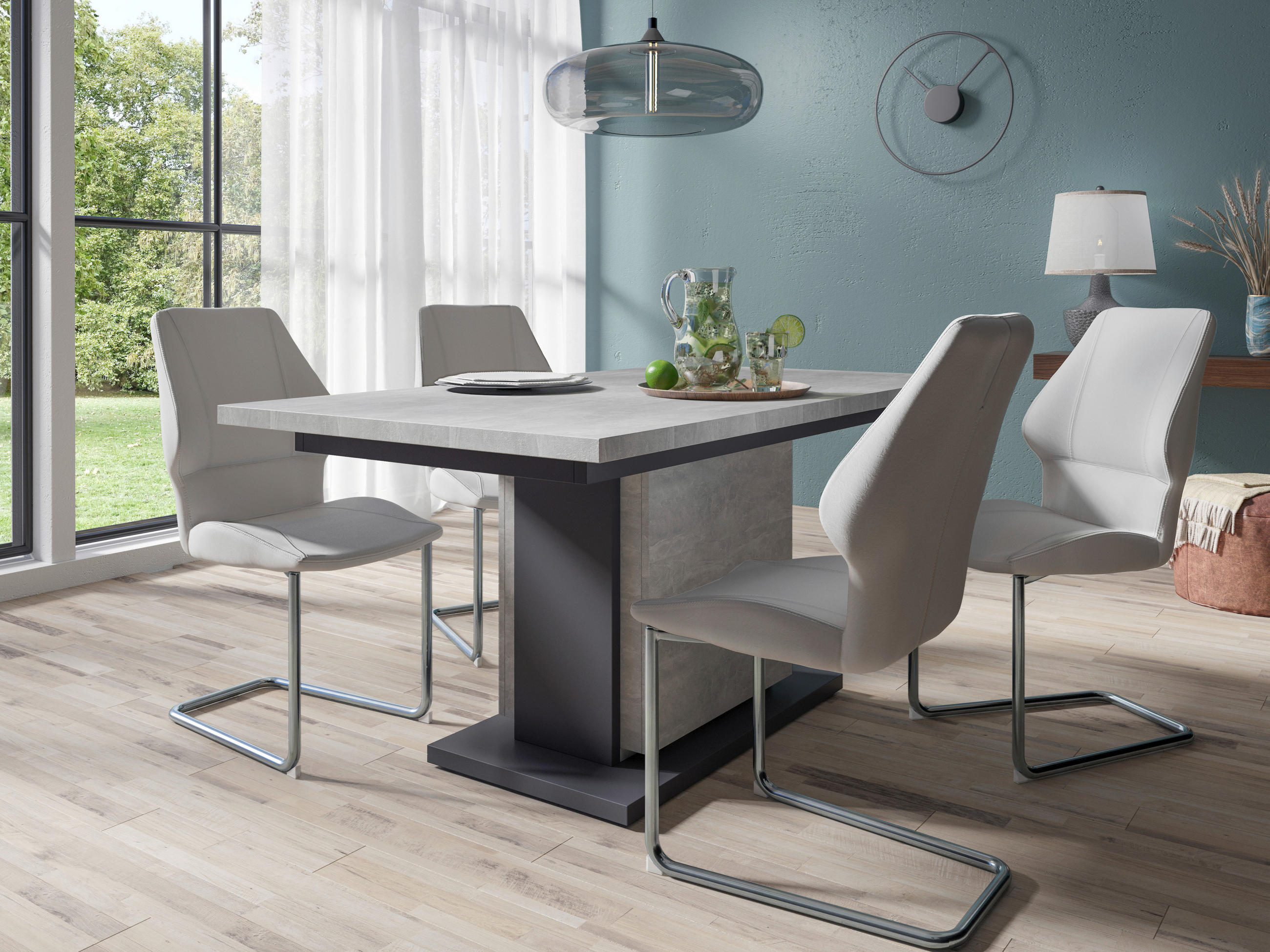 ESSTISCH Anthrazit, Grau rechteckig  ausziehbar, lichtecht, in verschiedenen Größen erhältlich  - Anthrazit/Grau, MODERN, Holzwerkstoff (140/80/75cm) - MID.YOU