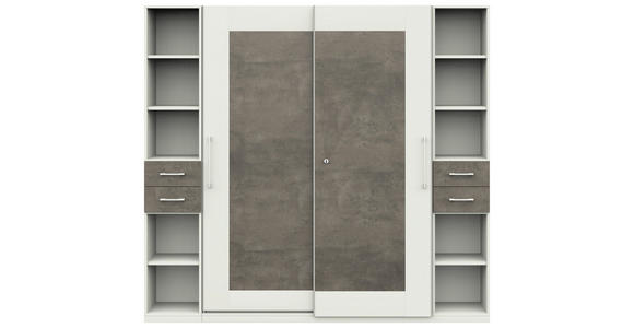 AKTENSCHRANK Anthrazit, Weiß - Anthrazit/Weiß, Basics, Holzwerkstoff (240/220,5/41,9cm) - Moderano