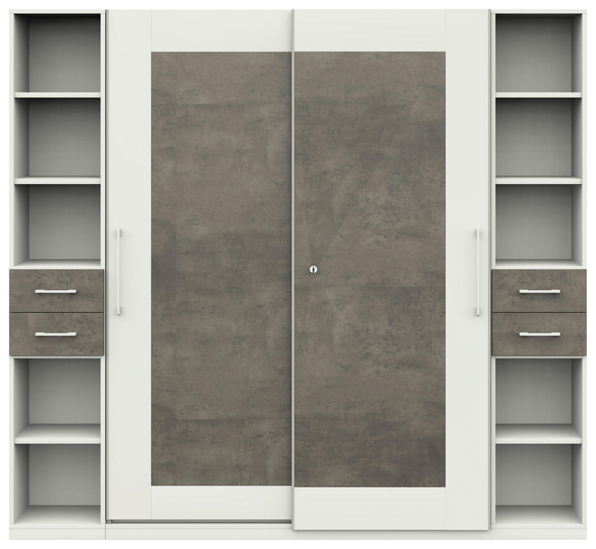 AKTENSCHRANK Anthrazit, Weiß  - Anthrazit/Weiß, Basics, Holzwerkstoff (240/220,5/41,9cm) - Moderano