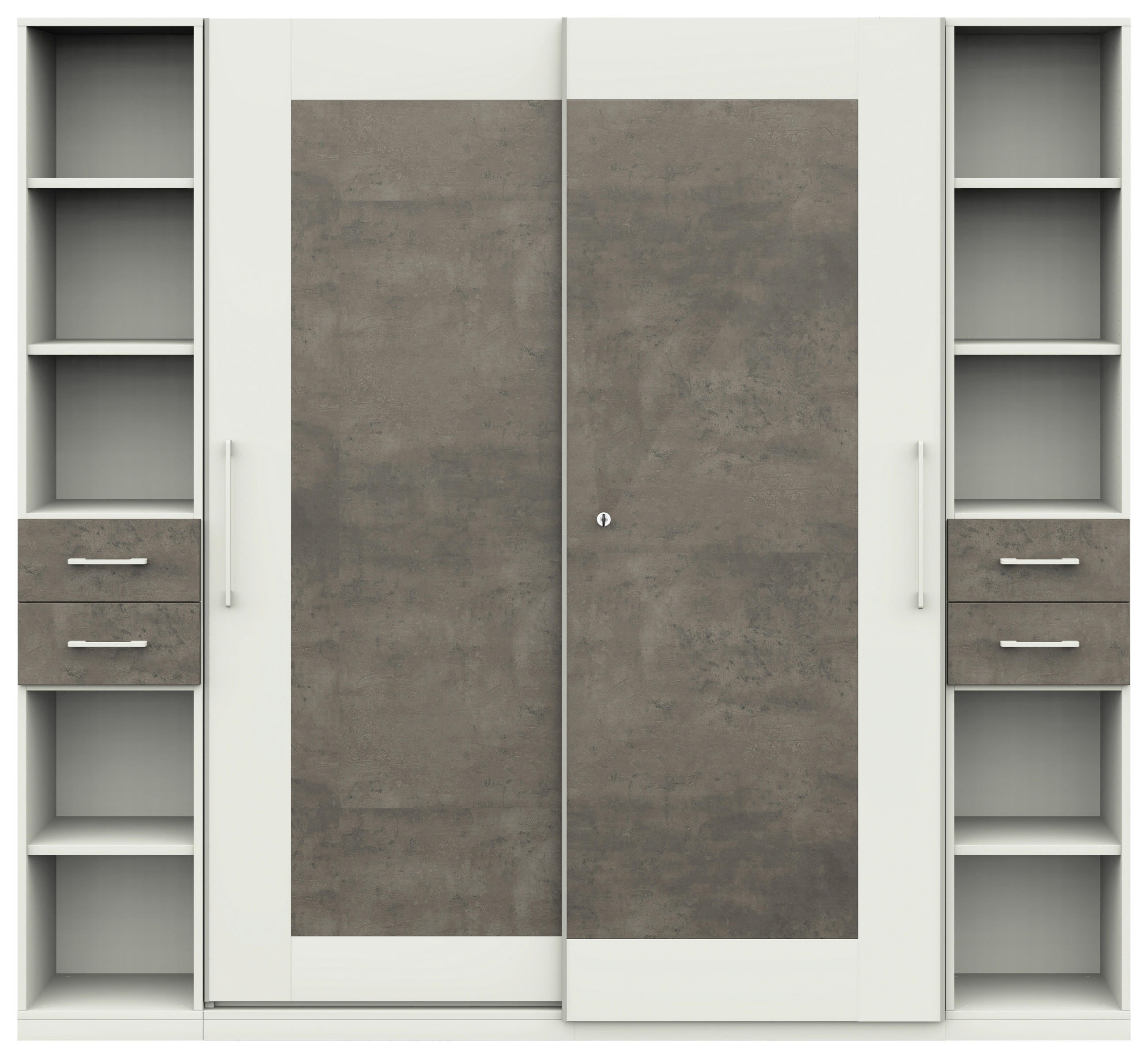 Thumbnail - Moderano Aktenschrank, Anthrazit, Weiß, Holzwerkstoff, 18 Fächer, 4 Schubladen, 240x220.5x41.9 cm, Goldenes M, Made in G...