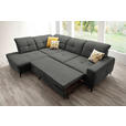 ECKSOFA in Chenille Dunkelgrau  240/308 cm  - Dunkelgrau/Schwarz, Design, Textil/Metall (240/308cm) - Xora