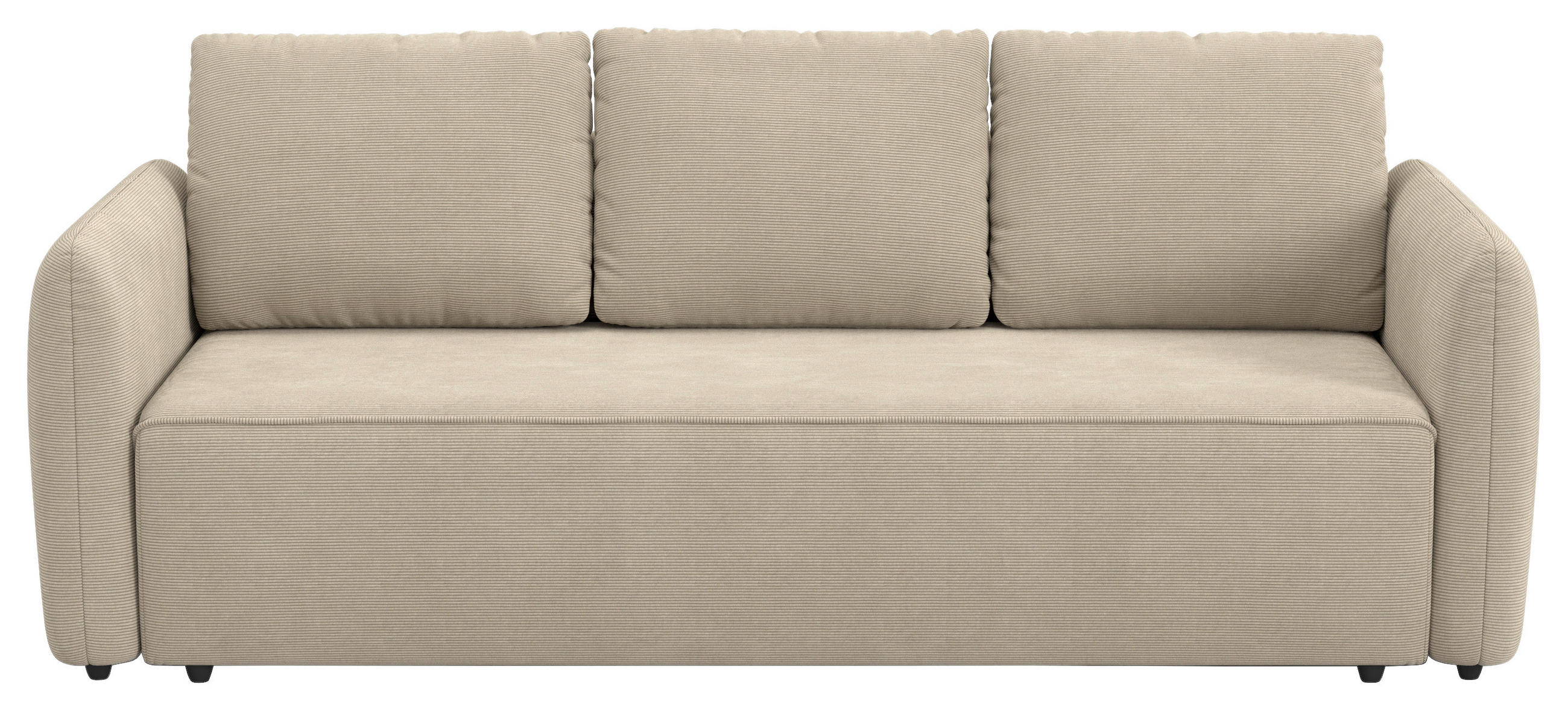 SCHLAFSOFA Cord Hellbraun  - Hellbraun/Schwarz, Trend, Kunststoff/Textil (222/89/102cm) - MID.YOU