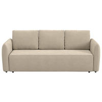 SCHLAFSOFA Cord Hellbraun  - Hellbraun/Schwarz, Trend, Kunststoff/Textil (222/89/102cm) - MID.YOU