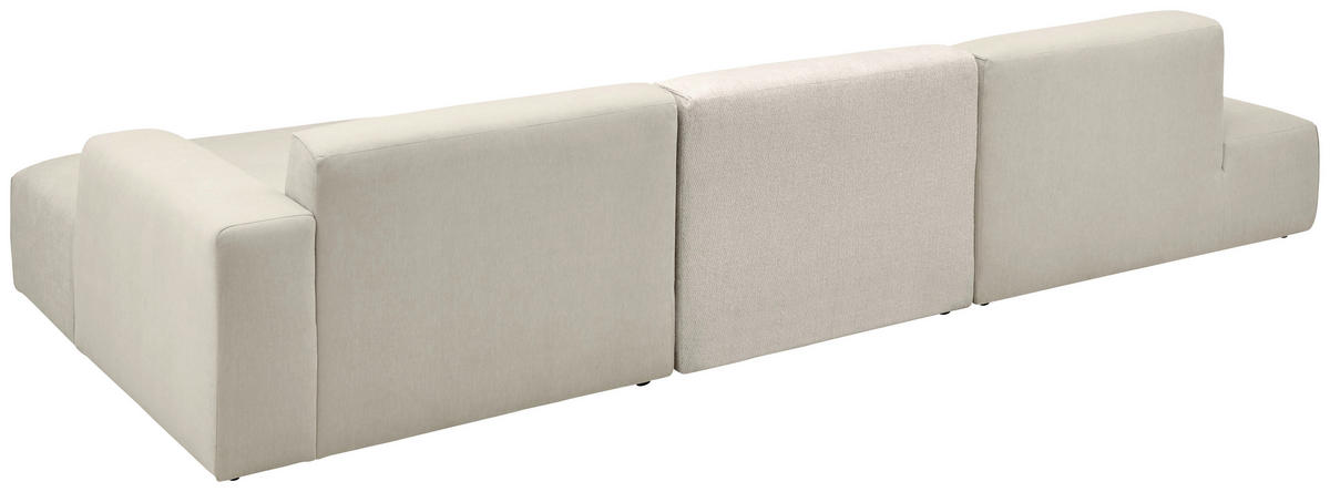 ECKSOFA Silberfarben, Perlmutt Chenille, Flachgewebe Rücken echt  - Silberfarben/Perlmutt, KONVENTIONELL, Kunststoff/Textil (342/165cm) - SetOne by Musterring