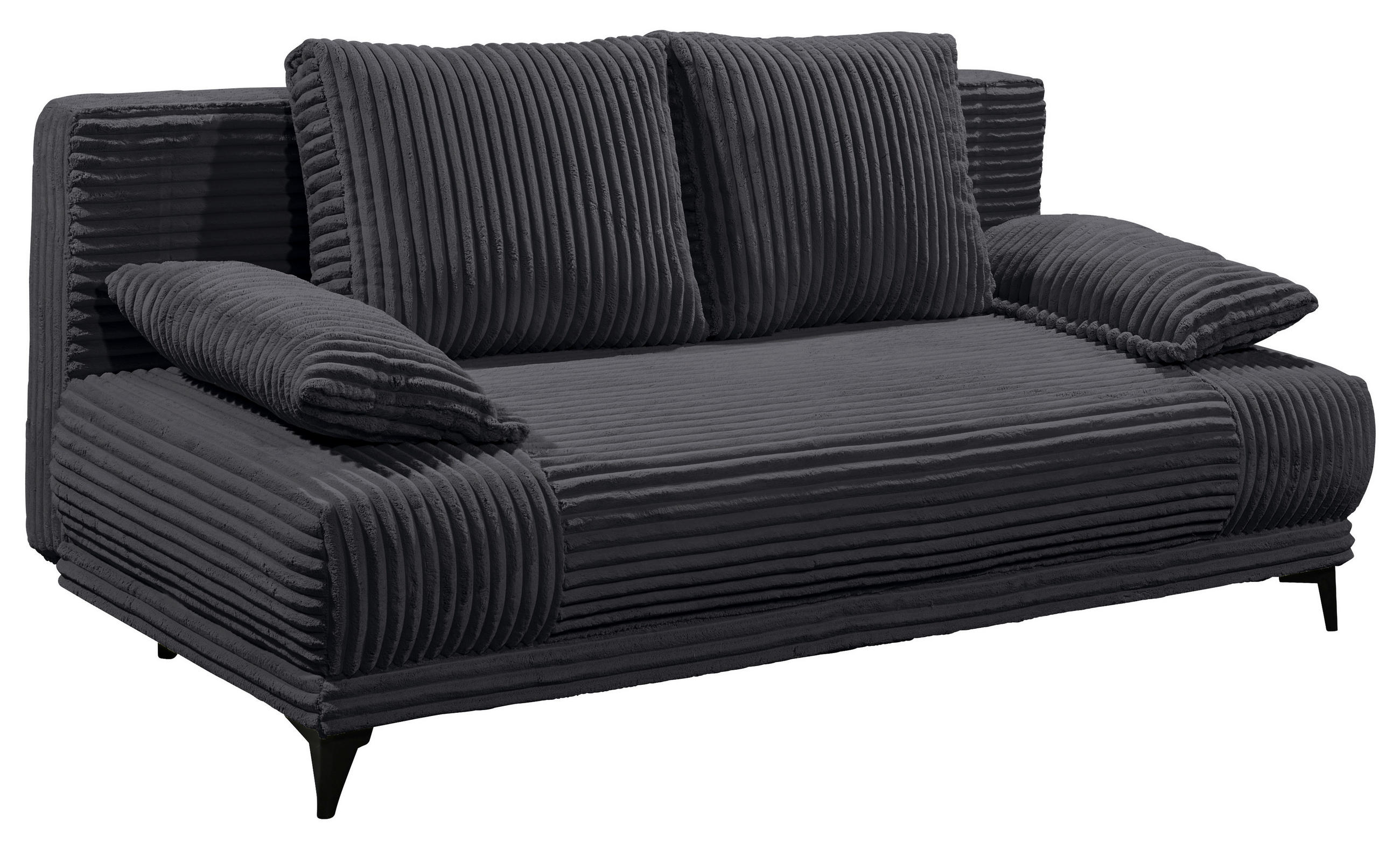 SCHLAFSOFA  mit Cord Schwarz  - Schwarz, KONVENTIONELL, Kunststoff/Textil (211/96/105cm) - Carryhome