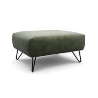HOCKER in Textil Waldgrün  - Waldgrün/Schwarz, Design, Textil/Metall (90/70/46cm) - SENSOO