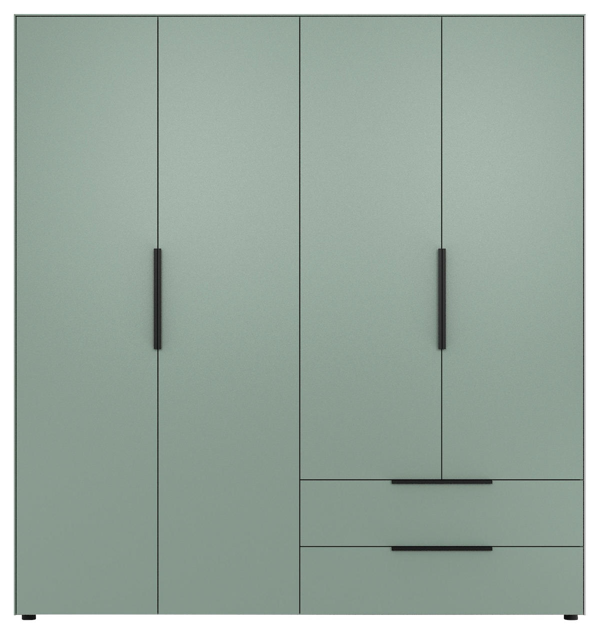 DREHTÜRENSCHRANK  in Salbeigrün  - Salbeigrün/Schwarz, Design, Holzwerkstoff/Metall (200/212/55cm) - Lomoco