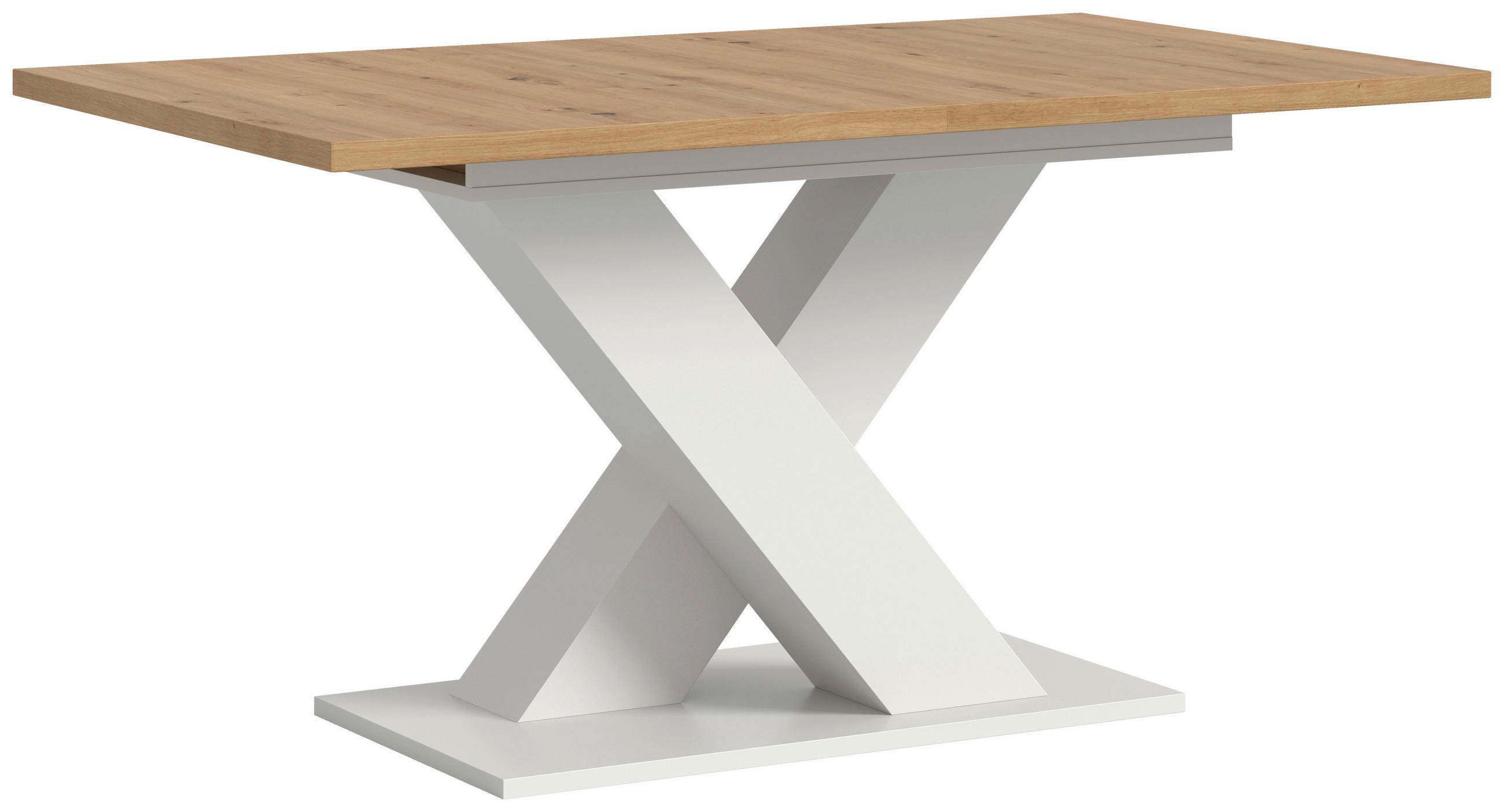 AUSZIEHTISCH Eiche Artisan rechteckig  ausziehbar  - Weiß/Eiche Artisan, KONVENTIONELL, Holzwerkstoff (150-190/76/90cm)
