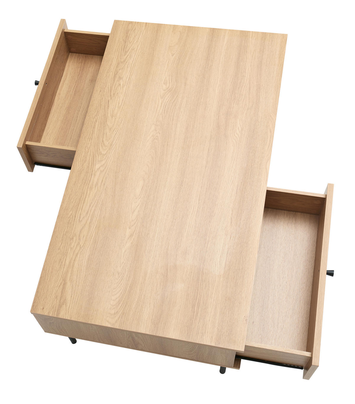 COUCHTISCH 110/60/42 cm rechteckig Eichefarben  - Eichefarben/Schwarz, Basics, Holzwerkstoff/Metall (110/60/42cm) - Boxxx