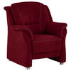 SESSEL in Mikrofaser Hellrot  - Hellrot/Beige, Konventionell, Textil/Metall (90/100/92cm) - Beldomo Comfort