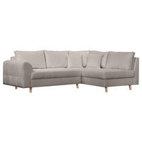 ECKSOFA Ariella in Bouclé Grau Rückenkissen  231/161 cm  - Naturfarben/Grau, Design, Holz/Textil (231/161cm) - P & B