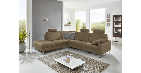 ECKSOFA in Mikrofaser Grün 242/275 cm - Alufarben/Grün, Design, Textil/Metall (242/275cm) - Dieter Knoll