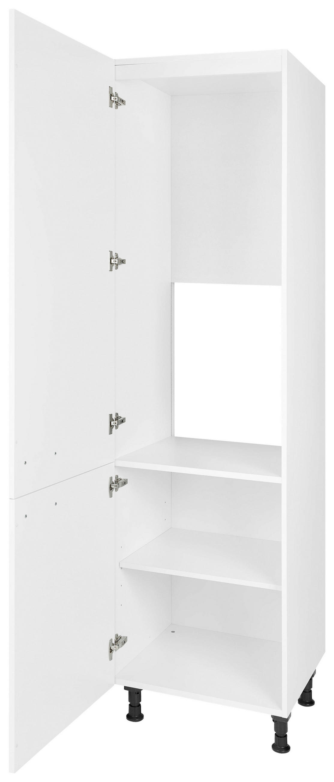 GERÄTEUMBAUSCHRANK 60/216,6/58 cm  Weiss  - Weiss/Edelstahlfarben, Modern, Holzwerkstoff/Metall (60/216,6/58cm) - Nobilia