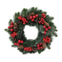 VĚNEC 33 cm - vícebarevná, Natur, plast/přírodní materiály (33cm) - X-Mas