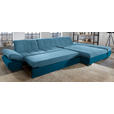 ECKSOFA in Mikrofaser Hellblau  - Schwarz/Hellblau, Design, Textil/Metall (204/341cm) - Xora