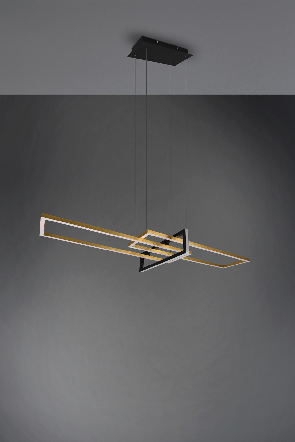 LED-HÄNGELEUCHTE Salinas 110/150/40 cm   - Messingfarben/Schwarz, Trend, Metall (110/150/40cm) - Trio Leuchten