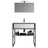 BADEZIMMER 3-teilig  in 80 cm  - Weiss/Schwarz, Modern, Glas/Keramik (80cm) - MID.YOU