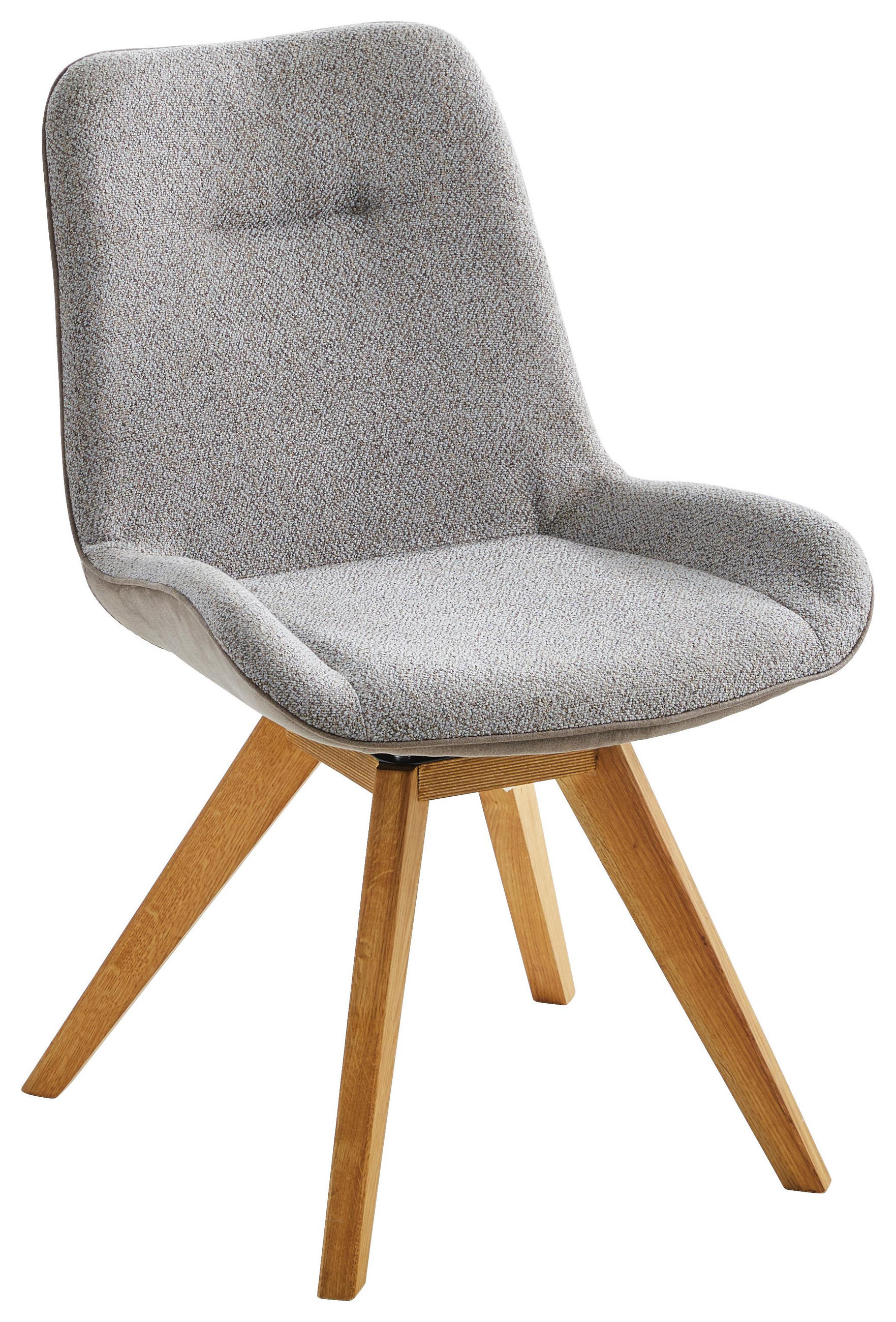 Stuhl in Holz, Textil Eichefarben, Hellgrau, Cappuccino