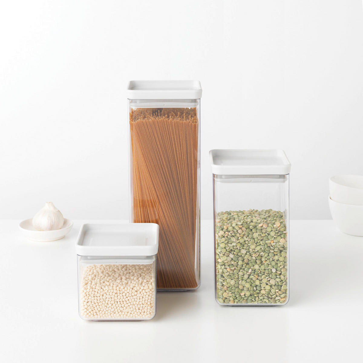 DÓZA NA POTRAVINY  - priehľadné/svetlosivá, Design, plast (11/29.5/11cm) - Brabantia