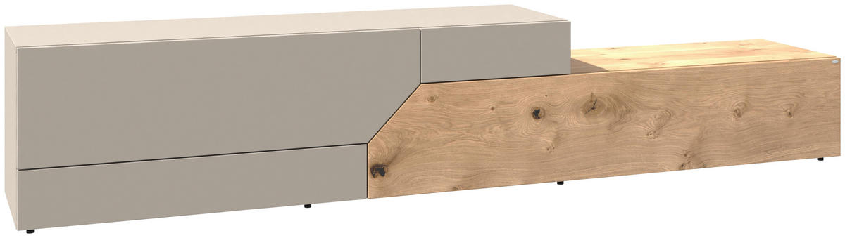LOWBOARD Taupe, Wildeiche  256/50/44,5 cm  - Taupe/Wildeiche, Design, Holz/Holzwerkstoff (256/50/44,5cm) - Voglauer