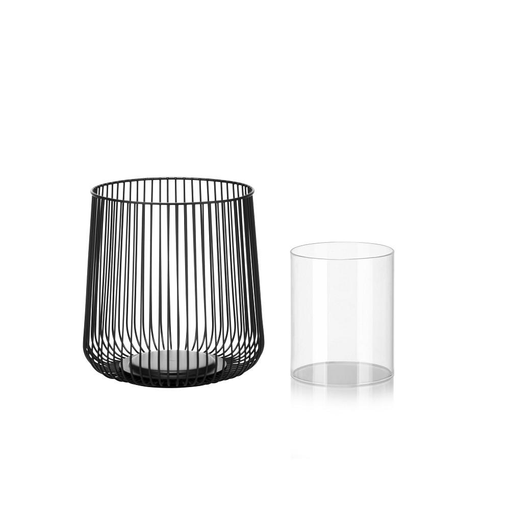 LATERNE - Schwarz, KONVENTIONELL, Metall (14,9/19,5cm) - Blomus