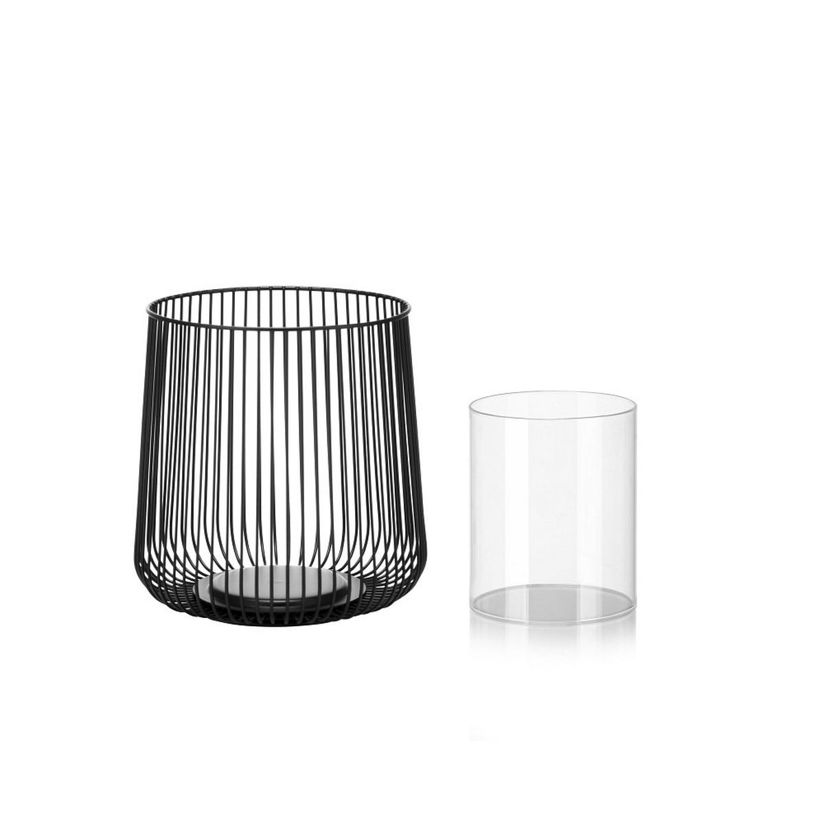 LATERNE - Schwarz, KONVENTIONELL, Metall (14,9/19,5cm) - Blomus