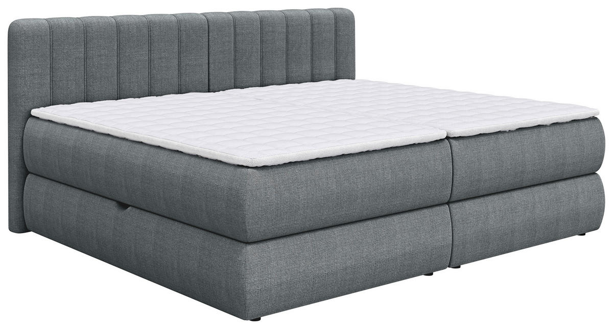 BOXSPRINGBETT 240/200 cm  in Anthrazit  - Anthrazit/Schwarz, Design, Kunststoff/Textil (240/200cm) - Chameo
