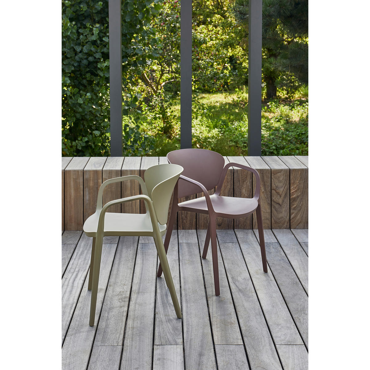 GARTENSTUHL-SET Kunststoff Grün  - Grün, MODERN, Kunststoff (57/75/56cm) - Livetastic