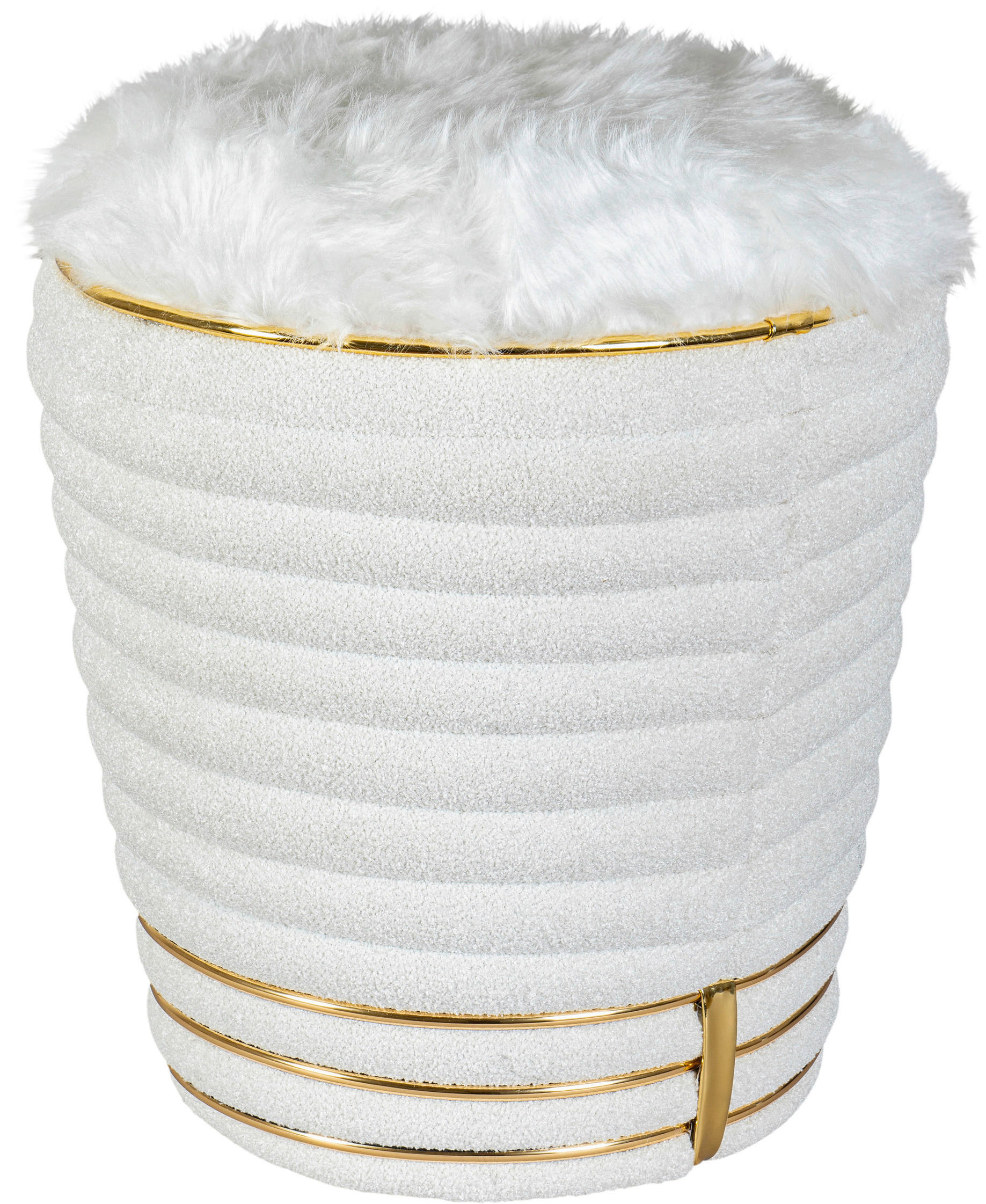 PALL i textil vit, guldfärgad  - vit/guldfärgad, Design, textil (42/50cm) - Kayoom