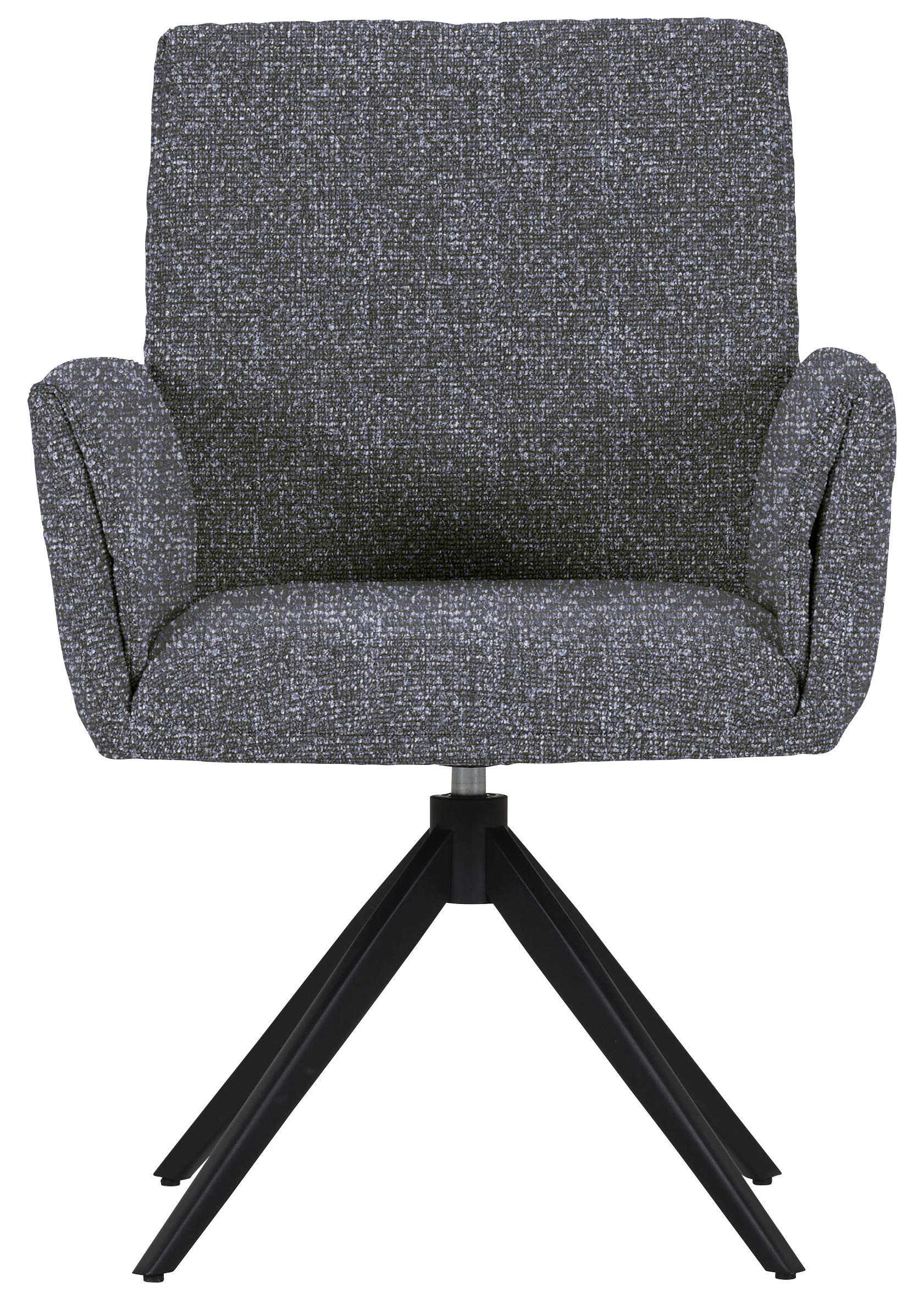 STOL MED ARMSTÖD järn flatväv  - svart/antracit, Modern, metall/textil (65/90/60cm) - Novel