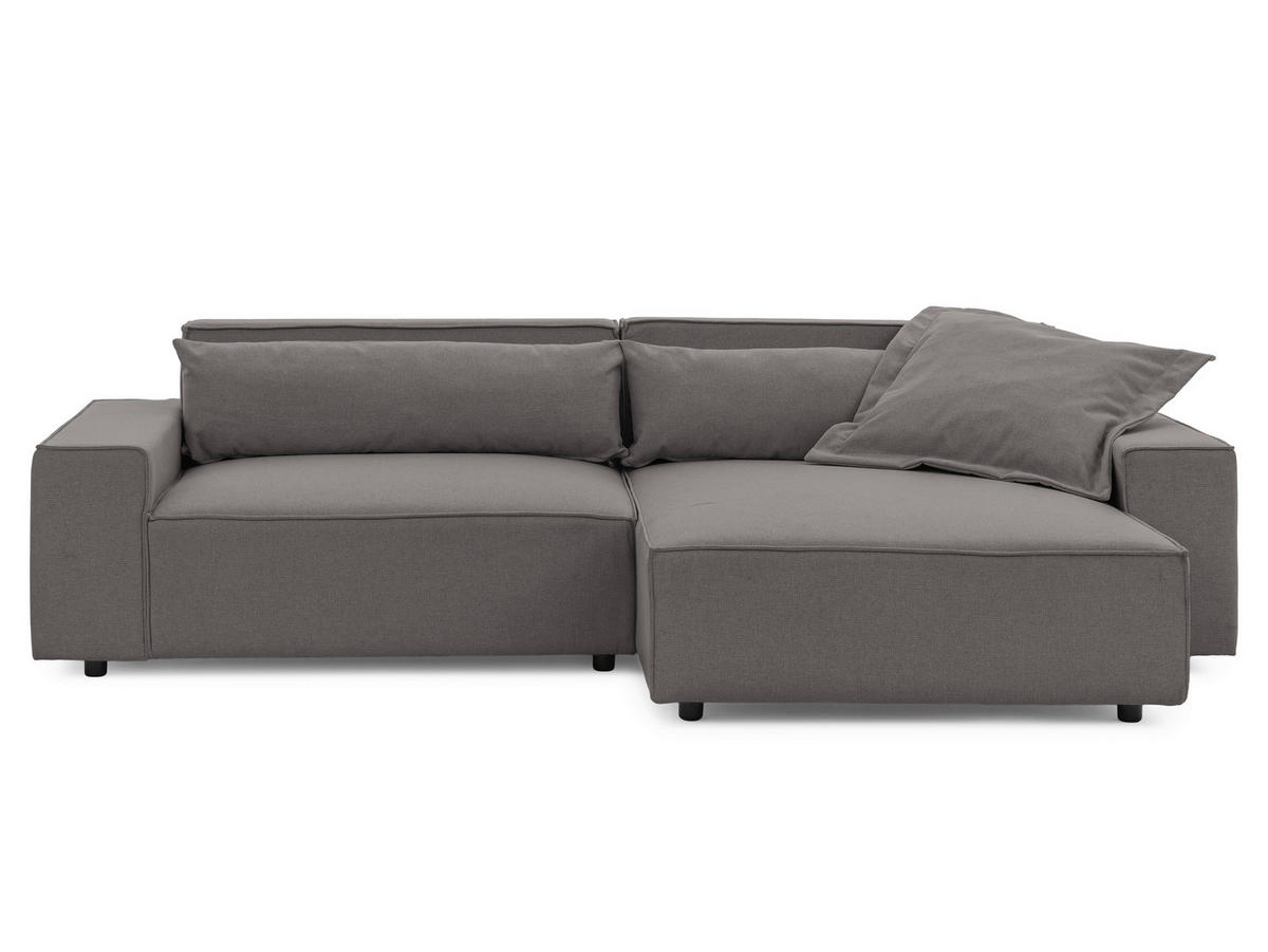 ECKSOFA Webstoff Grau  - Schwarz/Grau, Design, Kunststoff/Textil (251/142cm) - P & B
