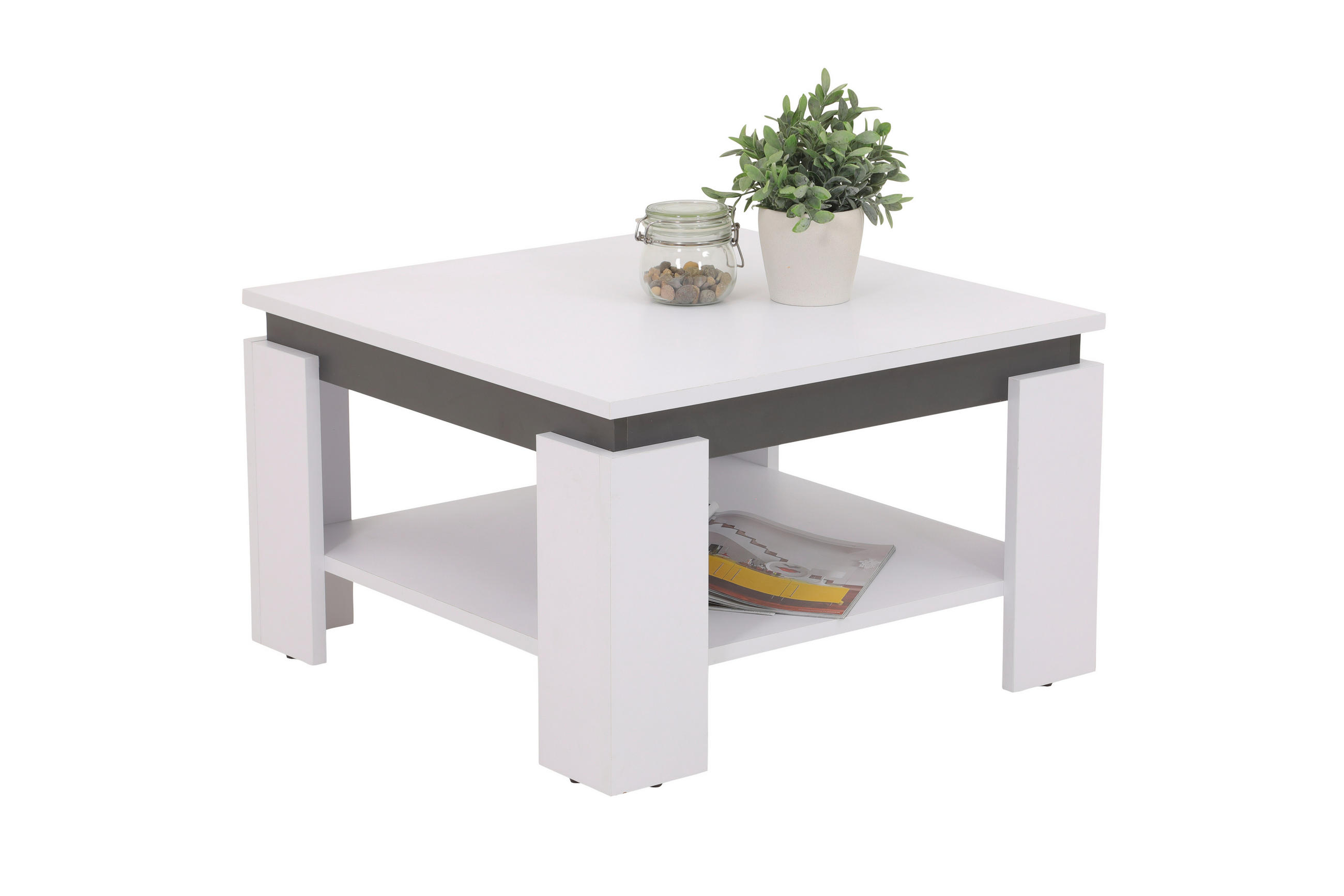 COUCHTISCH 68/68/41 cm quadratisch Weiß  - Weiß, Design, Holzwerkstoff (68/68/41cm) - Livetastic