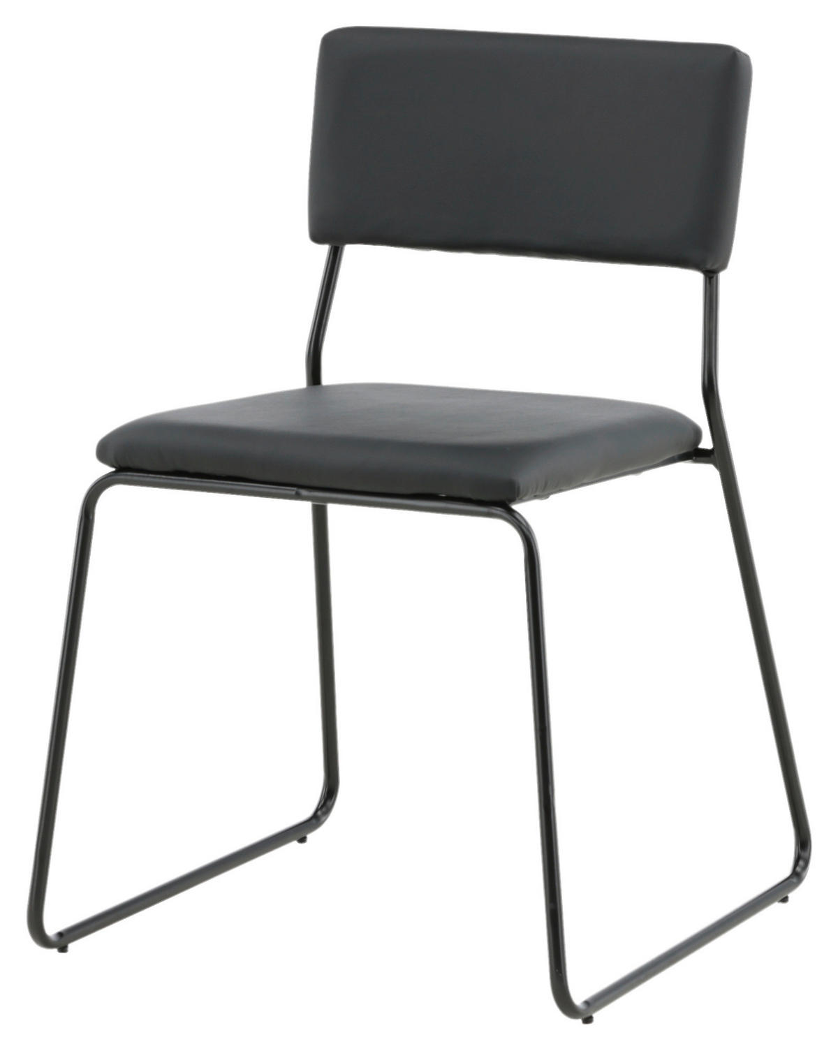 STOLSET 2 styck stål läderimitation (vegan)  - svart, Design, metall/textil (40/76/52cm) - Livetastic