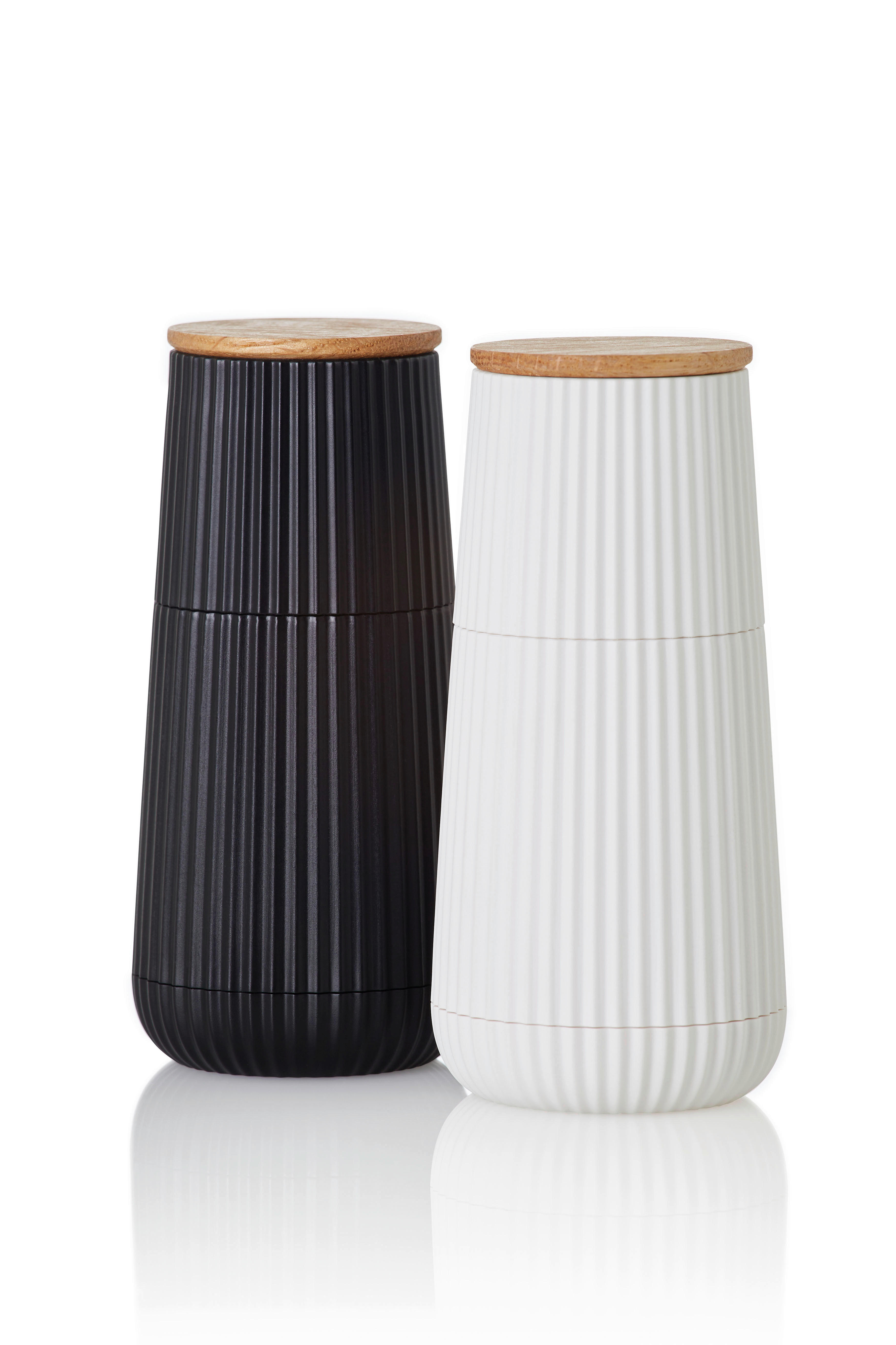 SALZ- UND PFEFFERMÜHLE - Schwarz/Weiß, Design, Keramik/Kunststoff (5,8/12,3cm) - AdHoc