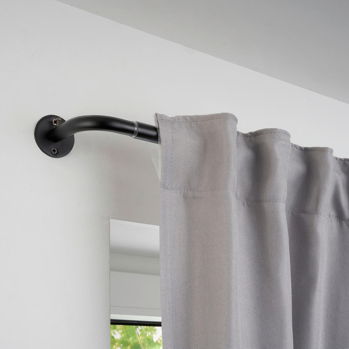 VORHANGSTANGENSET  120 cm  - Schwarz, Design, Metall (120cm)