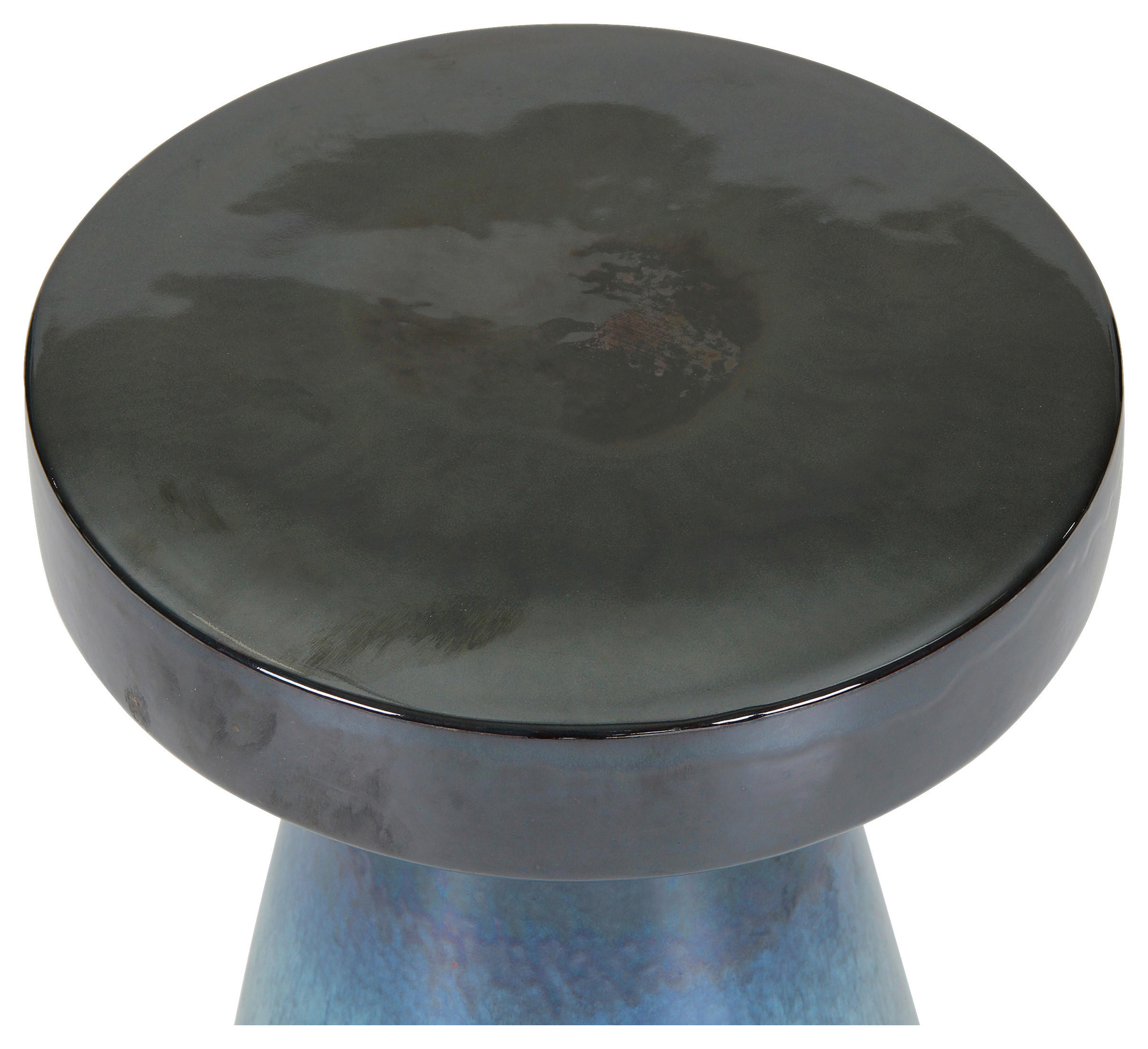 BEISTELLTISCH 33/33/45 cm Blau, Schwarz rund  - Blau/Schwarz, Design, Keramik (33/33/45cm) - Carryhome