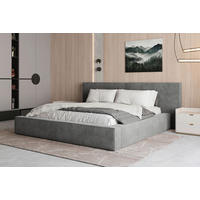 POLSTERBETT 160/200 cm,  in Anthrazit, Bettkasten,  - Anthrazit/Schwarz, MODERN, Holz/Metall (160/200cm) - MID.YOU