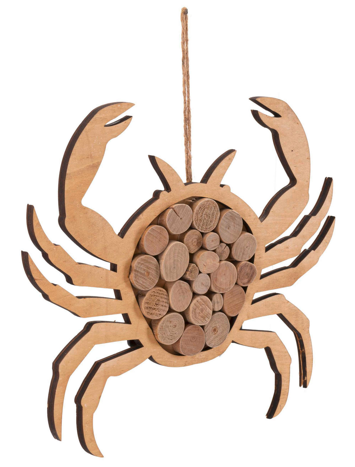 Wanddeko Krabbe 31/35/2 cm  - hnědá, Basics, kompozitní dřevo (31/35/2cm)