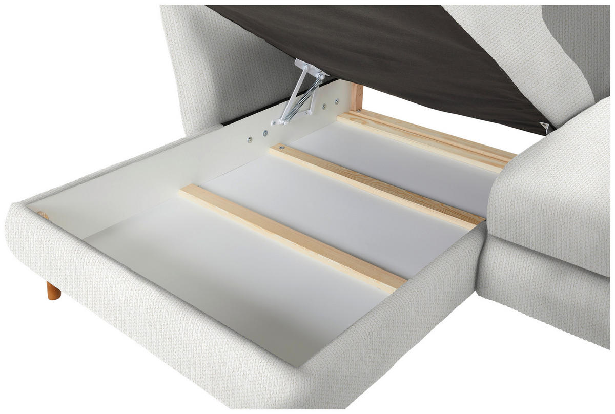ECKSOFA in Webstoff Creme  - Eichefarben/Creme, Konventionell, Holz/Textil (284/162cm) - Carryhome