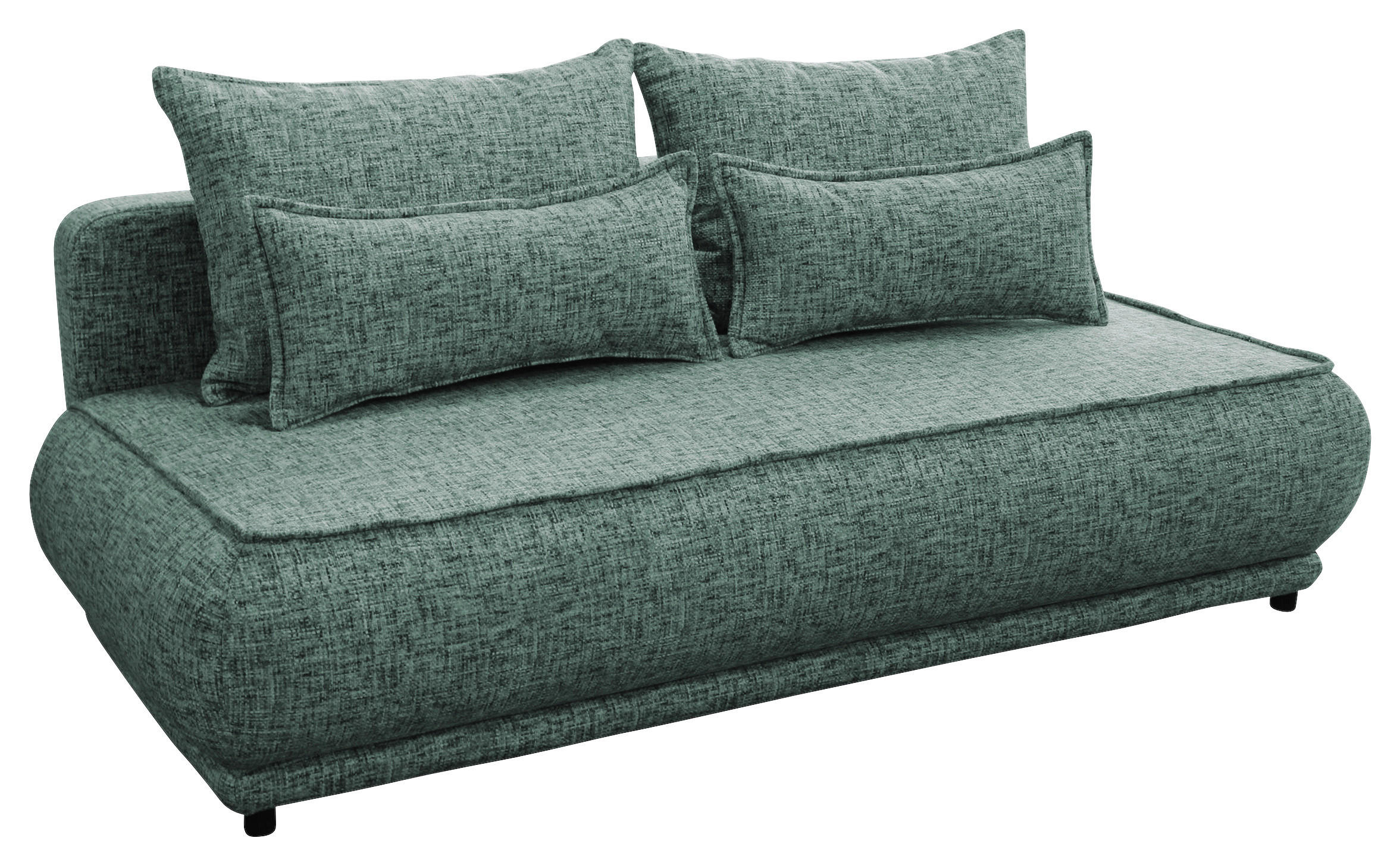 SCHLAFSOFA in Plüsch Grün  - Beige/Schwarz, Design, Kunststoff/Textil (214/96/105cm) - MID.YOU