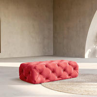 HOCKER in Textil Rot  - Rot/Schwarz, Design, Kunststoff/Textil (130/39/65cm) - P & B