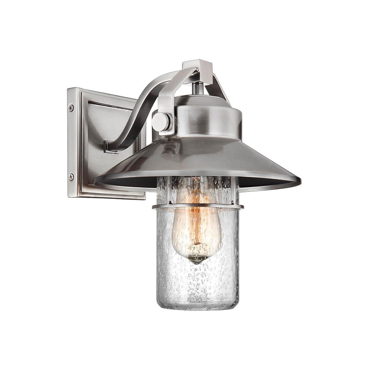AUSSENWANDLEUCHTE - Edelstahlfarben, Konventionell, Glas/Kunststoff (22.9/27.3/27.1cm) - Elstead Lighting