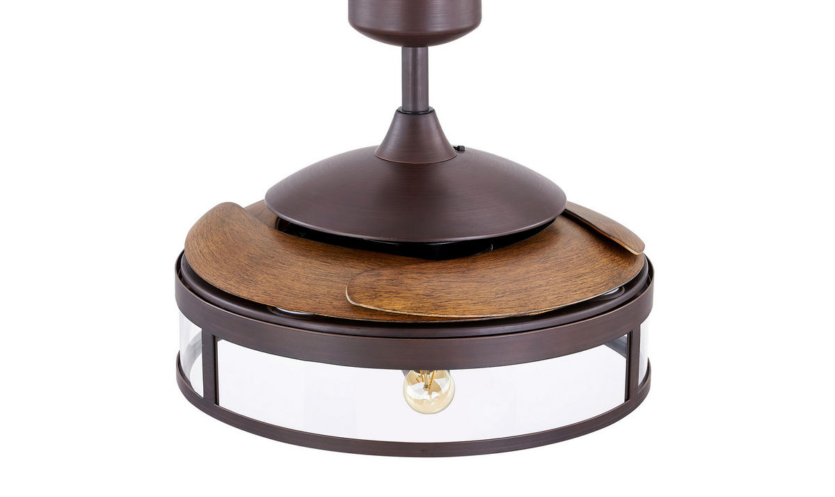 DECKENVENTILATOR  122/41 cm    - Walnussfarben/Bronzefarben, Basics, Kunststoff/Metall (122/41cm) - P & B