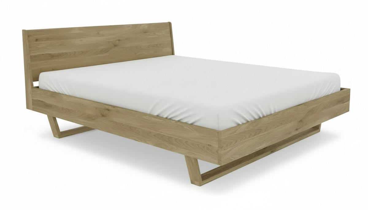 BETT 180/200 cm  Wildeiche   - Wildeiche, Modern, Holz (180/200cm) - MID.YOU