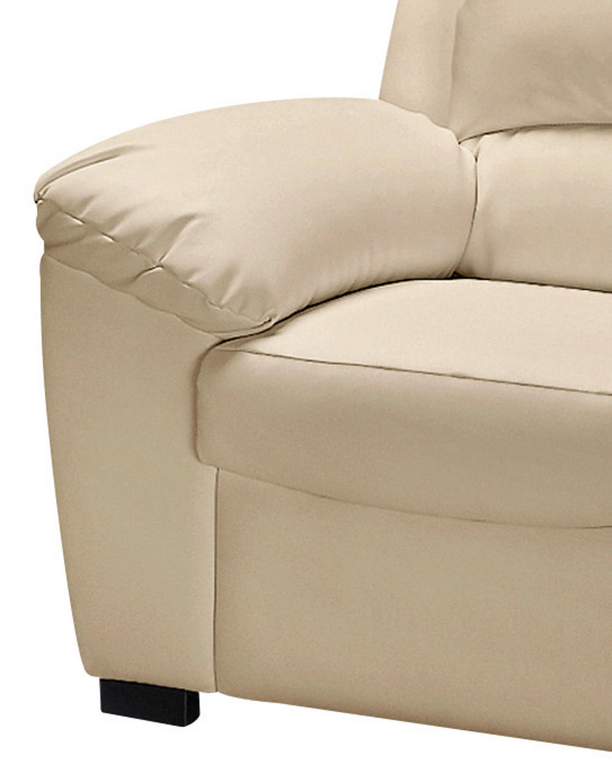 2-SITZER-SOFA in Lederlook Beige  - Beige/Schwarz, Konventionell, Kunststoff/Textil (145/90/90cm) - MID.YOU