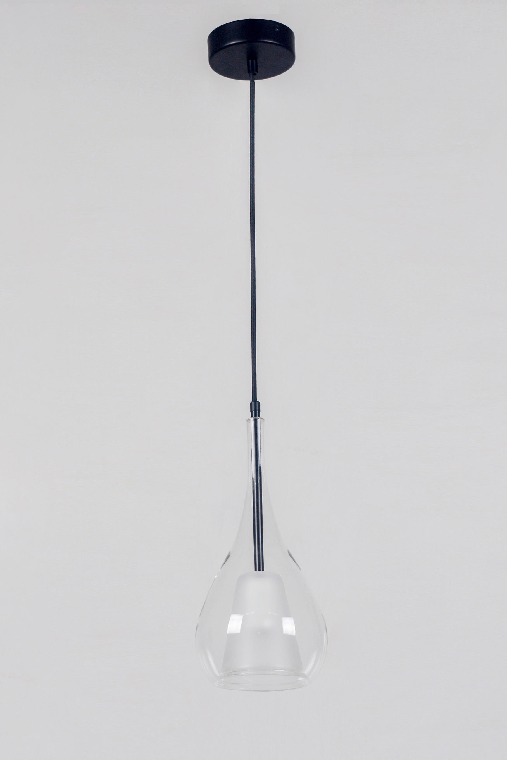 VISEČA SVETILKA  Valentina 15/31,5/120 cm           E27 - črna/prozorno, Trend, kovina/steklo (15/31,5/120cm)